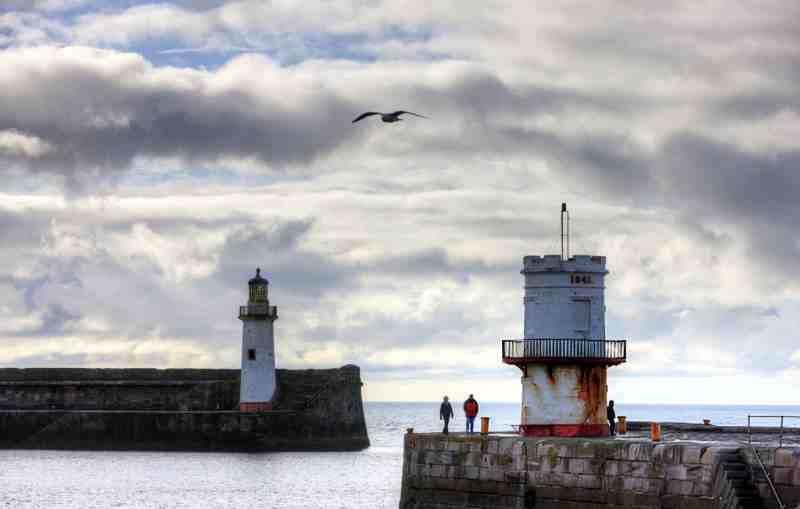 Old lighthouse on Cumbria coastal town Old lighthouse on Cumbria coastal town