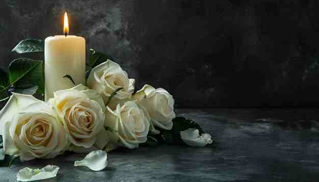 lighted-candle-white-roses lighted-candle-white-roses